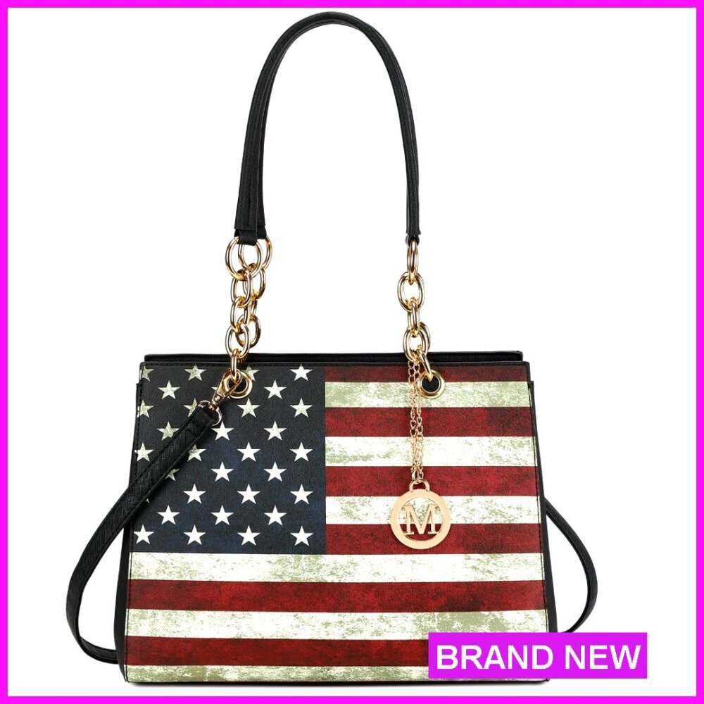 Patriotic Leather Crossbody Bag Tote Shoulder Purse Classic Elegant Women